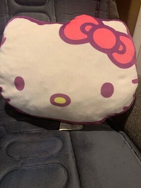 Sanrio Hello Kitty Face Pillow in White, Pink and purple